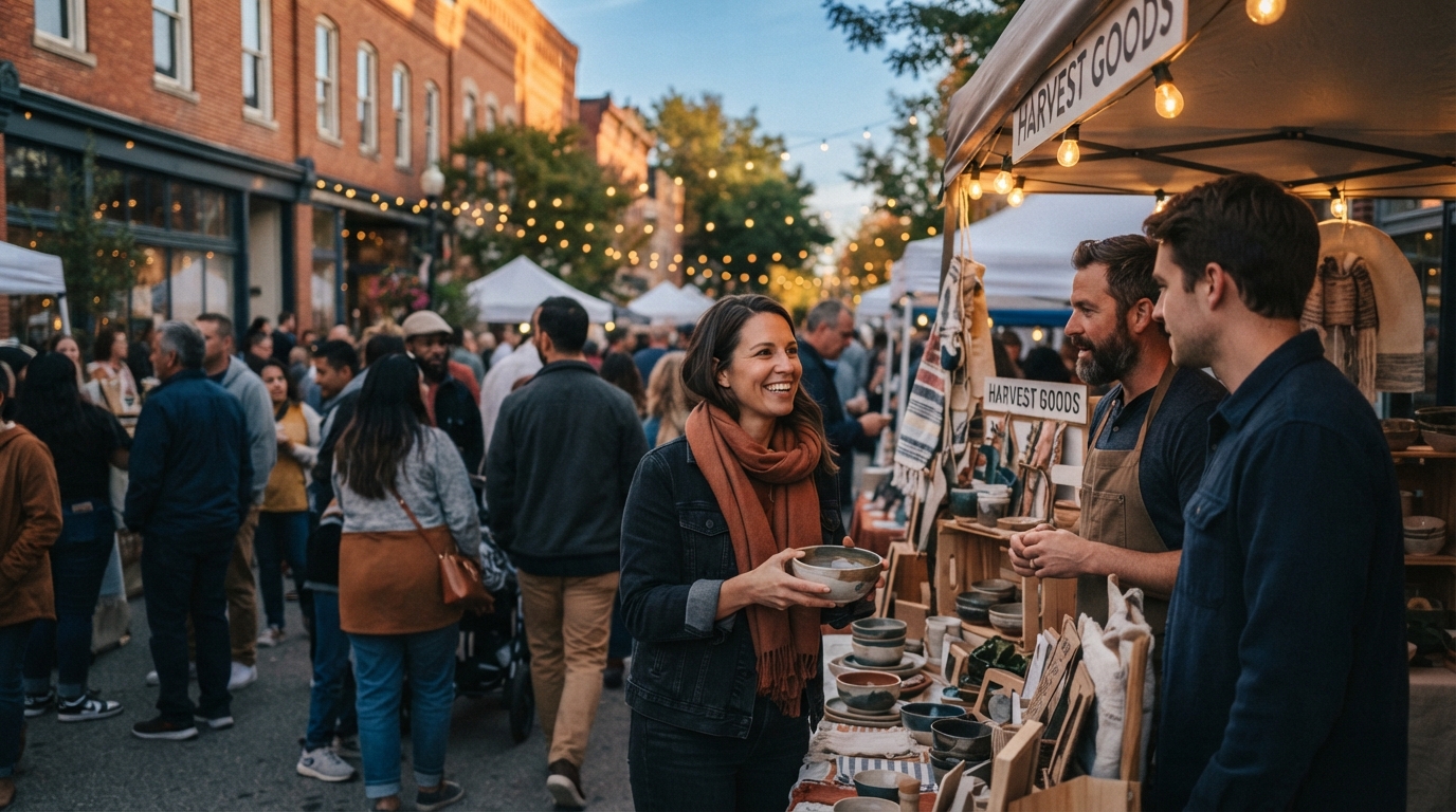 Editorial illustration for Sponsoring, Vending, or Collaborating: How to Pick the Right Community Event Strategy for Your Business